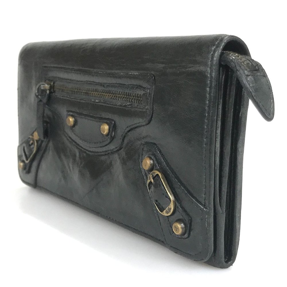 BALENCIAGA Wallet The classic Money Leather Black LambskinAuthentic fresh redye - Picture 3 of 12